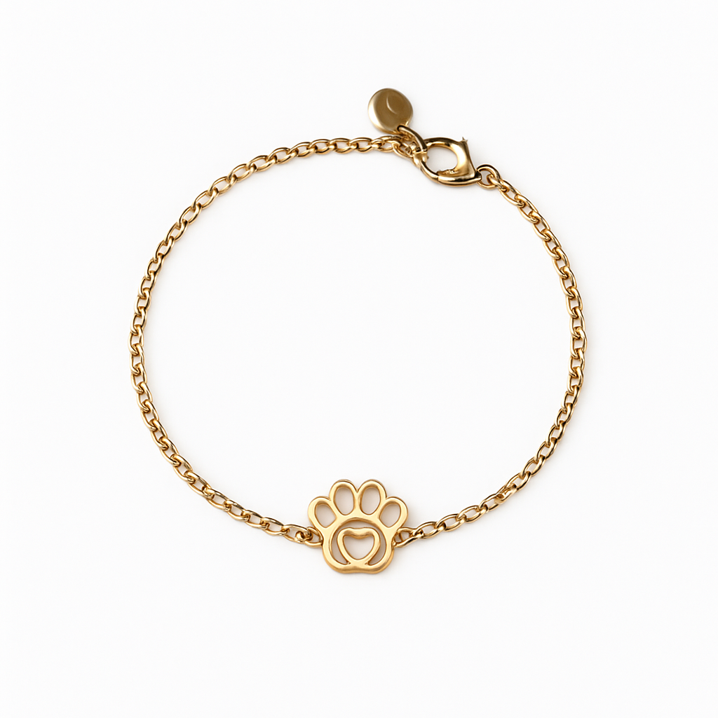 Bracelet Patte & Cœur — Edition Winter Gold ❄️
